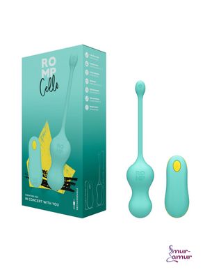 Виброяйцо для точки G с пультом управления Romp Cello Light Teal, водонепроницаемое фото и описание