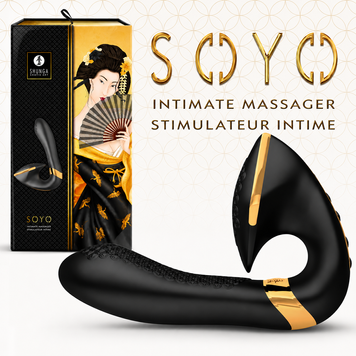Вагінально-кліторальний вібратор Shunga Soyo Black