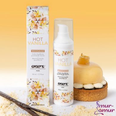 Массажное масло EXSENS Hot Vanilla 50мл разогревающее, без сахара, без парабенов, съедобное фото и описание