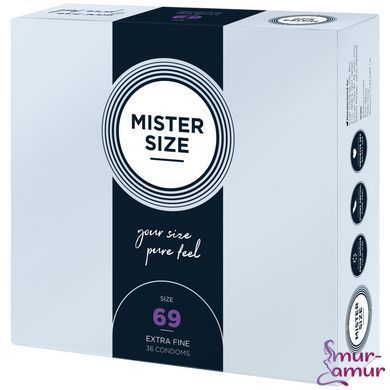 Презервативи Mister Size - pure feel - 69 (36 condoms), товщина 0,05 мм