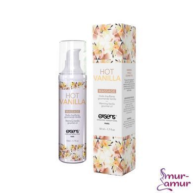 Массажное масло EXSENS Hot Vanilla 50мл разогревающее, без сахара, без парабенов, съедобное фото и описание