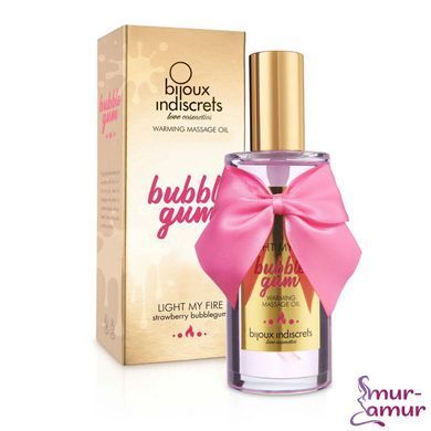 Разогревающее масло Bijoux Indiscrets Light my Fire &ndash; Strawberry Bubblegum (100 мл) фото и описание