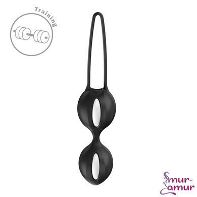 Вагинальные шарики Fun Factory SMARTBALLS DUO Black, 2 шт, диаметр 3,2 и 3,6 см