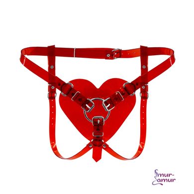 Трусики Сердце для страпона Feral Feelings - Hearts Strap-on Belt Red Trasparent фото и описание