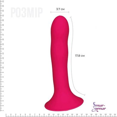 Дилдо з присоскою Adrien Lastic Hitsens 4 Pink, відмінно для страпона, діаметр 3,7 см, довжина 17,8 фото і опис