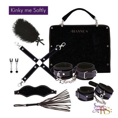 Подарочный набор для BDSM RIANNE S - Kinky Me Softly Black: 8 предметов для удовольствия фото и описание
