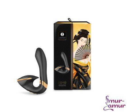Вагінально-кліторальний вібратор Shunga Soyo Black