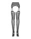 Сетчатые чулки-стокинги под леопард Obsessive Garter stockings S817 S/M/L, имитация гартеров, с дост фото