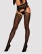 Сетчатые чулки-стокинги под леопард Obsessive Garter stockings S817 S/M/L, имитация гартеров, с дост фото