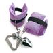 Наручники з металевою анальною пробкою Art of Sex Handcuffs with Metal Anal Plug size M Purple фото