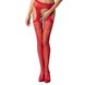Еротичні колготки-бодістокінг Passion S005 red, імітація панчіх та пояса для панчіх фото