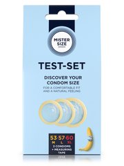 Набор презервативов Mister Size Test-set 53-57-60 с инструкцией по подбору размера презерватива (EN) фото и описание