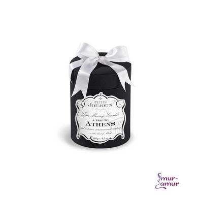 Масажна свічка Petits Joujoux - Athens - Musk and Patchouli (190 г) розкішна упаковка фото і опис