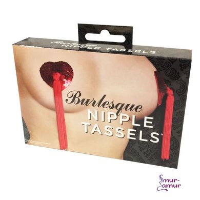 Пэстис - стикини Burlesque Nipple Tassels, наклейки на соски, блестящие сердечки с кисточками фото и описание