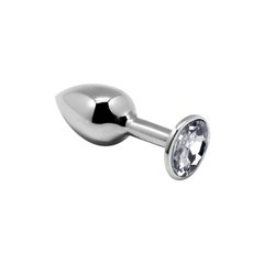Металлическая анальная пробка с кристаллом Alive Mini Metal Butt Plug White S фото и описание