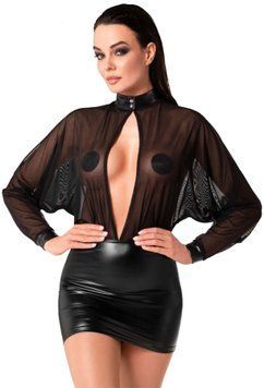 Платье Noir Handmade F348 Powerwetlook and tulle dress - XL фото и описание