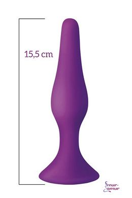 Анальная пробка на присоске MAI Attraction Toys №35 Purple, длина 15,5см, диаметр 3,8см фото и описание