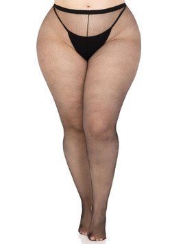 Колготки Leg Avenue Spandex micro net tights, 1X/2X, черные, в мелкую сетку, средняя посадка фото и описание