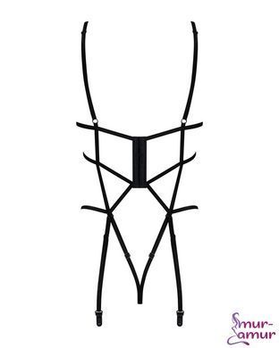 Боди из стреп с доступом Obsessive Badossa crotchless teddy L/XL, черный фото и описание