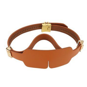 Маска на очі LOCKINK Blindfold Kit, коричнева, натуральна шкіра, регульований обсяг фото і опис