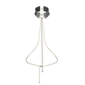 Ожерелье-воротник Bijoux Indiscrets Desir Metallique Collar - Black фото и описание