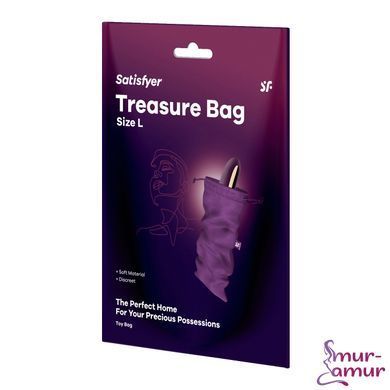 Мішечок для секс-іграшок Satisfyer Treasure Bag L, фіолетовий, на шнурку