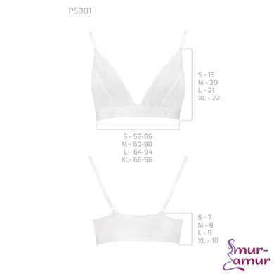 Еластичний топ з мереживом Passion PS001 TOP L, white фото і опис