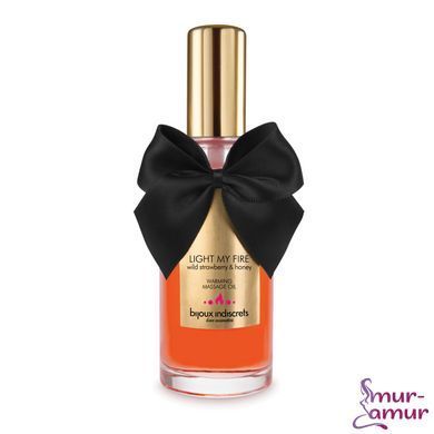 Разогревающее масло Bijoux Indiscrets Light my Fire &ndash; Wild Strawberry&Honey фото и описание