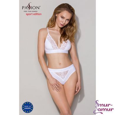 Еластичний топ з мереживом Passion PS001 TOP L, white фото і опис