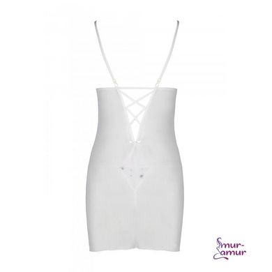 Сорочка з вирізами на грудях + стрінги LOVELIA CHEMISE white L/XL - Passion фото і опис