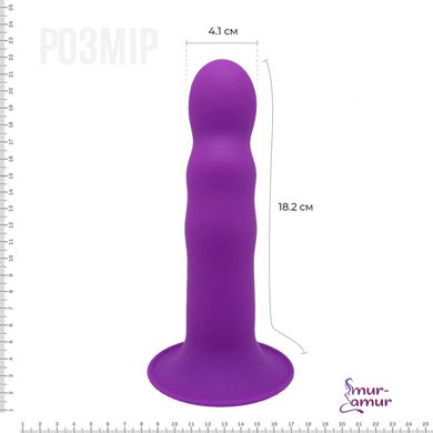 Двошаровий ділдо з вібрацією Adrien Lastic Hitsens 3 Purple, відмінно для страпона, діаметр 4 см, до фото і опис