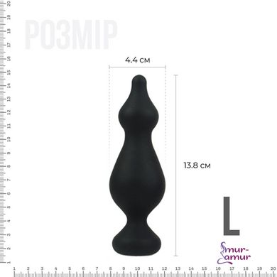 Анальна пробка Adrien Lastic Amuse Big Black (L) з двома переходами, макс. діаметр 4,4 см фото і опис