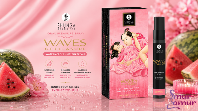 Спрей для посилення слиновиділення Shunga Waves of Pleasure Watermelon фото і опис