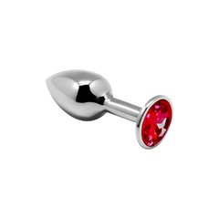 Металлическая анальная пробка с кристаллом Alive Mini Metal Butt Plug Red S фото и описание