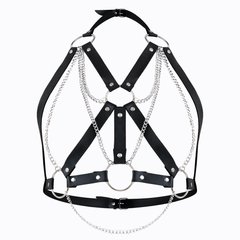 Женская портупея Art of Sex - Aiden Leather harness, Черный L-2XL фото и описание