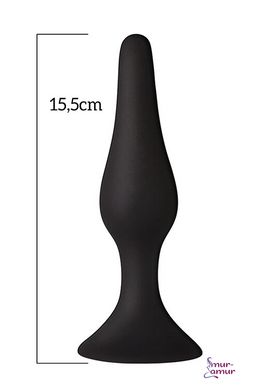 Анальная пробка на присоске MAI Attraction Toys №35 Black, длина 15,5см, диаметр 3,8см фото и описание