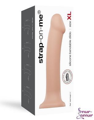 Насадка для страпона Strap-On-Me Dual Density Dildo Flesh XL, диаметр 4,5см, двухслойная, гибкая фото и описание