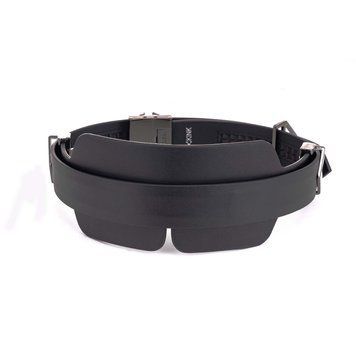 Маска на очі LOCKINK Blindfold Kit, чорна, натуральна шкіра, регульований обсяг фото і опис