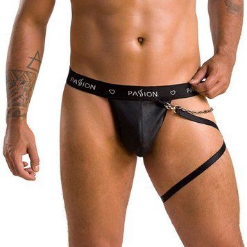 Чоловічі трусики танга з підв&rsquo;язкою Passion 058 THONG BILL XXL/XXXL Black фото і опис