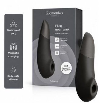 Вакуумный клиторальный стимулятор Womanizer Enhance Black фото и описание