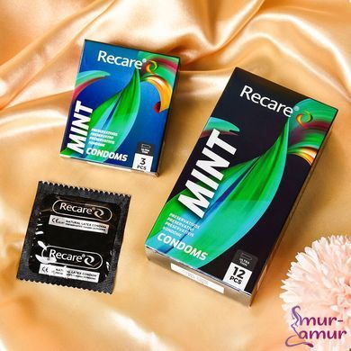 Презервативи Holographic Recare Ultra Thin Mint Condoms 12шт, ультратонкі, аромат: м'ята