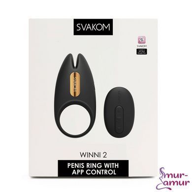 Эрекционное виброкольцо Svakom Winni 2, управление со смартфона, пульт ДУ фото и описание