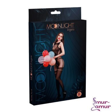 Бодістокінг з доступом Moonlight Model 14 XS-L Black, малюнок боді та панчіх на підв&rsquo;язках фото і опис