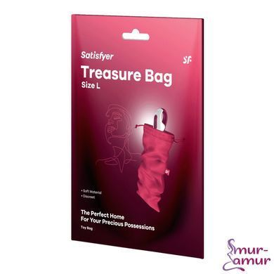 Мішечок для секс-іграшок Satisfyer Treasure Bag L, рожевий, на шнурку