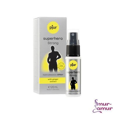 Спрей-пролонгатор pjur Superhero Strong Spray 20 ml, с экстрактом имбиря, без анестетиков фото и описание
