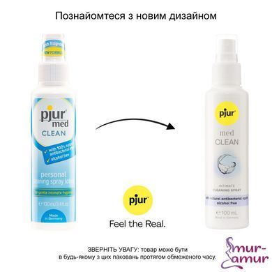 Очищувальний спрей pjur med Clean Spray 100 мл, для ніжної шкіри та іграшок, антибактеріальний
