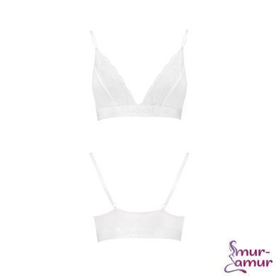 Еластичний топ з мереживом Passion PS001 TOP M, white фото і опис