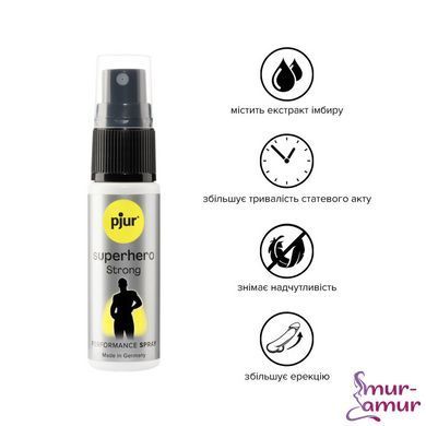 Спрей-пролонгатор pjur Superhero Strong Spray 20 ml, с экстрактом имбиря, без анестетиков фото и описание