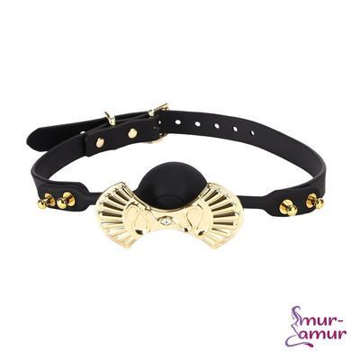 Роскошный силиконовый кляп Zalo Silicone Ball Gag Black, кристалл Swarovski, кожаный ремешок фото и описание