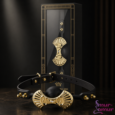 Роскошный силиконовый кляп Zalo Silicone Ball Gag Black, кристалл Swarovski, кожаный ремешок фото и описание